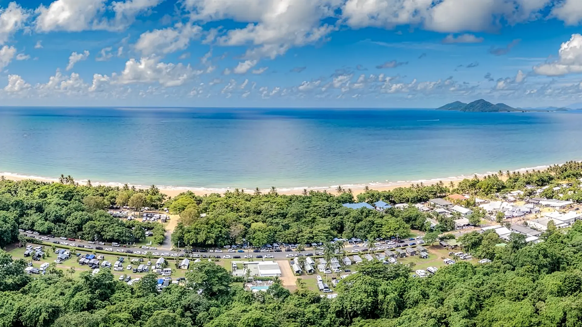 Aerial view of Mission Beach coastline
